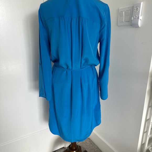 JOIE Motega Tie-Waist Silk Blue Dress X Small NWOT - Picture 10 of 12